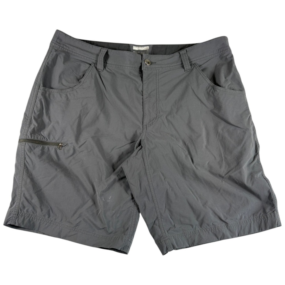 Marmot Hiking Shorts Mens 36 Gray Lightweight Rugged Flat Front Workwear Outdoor